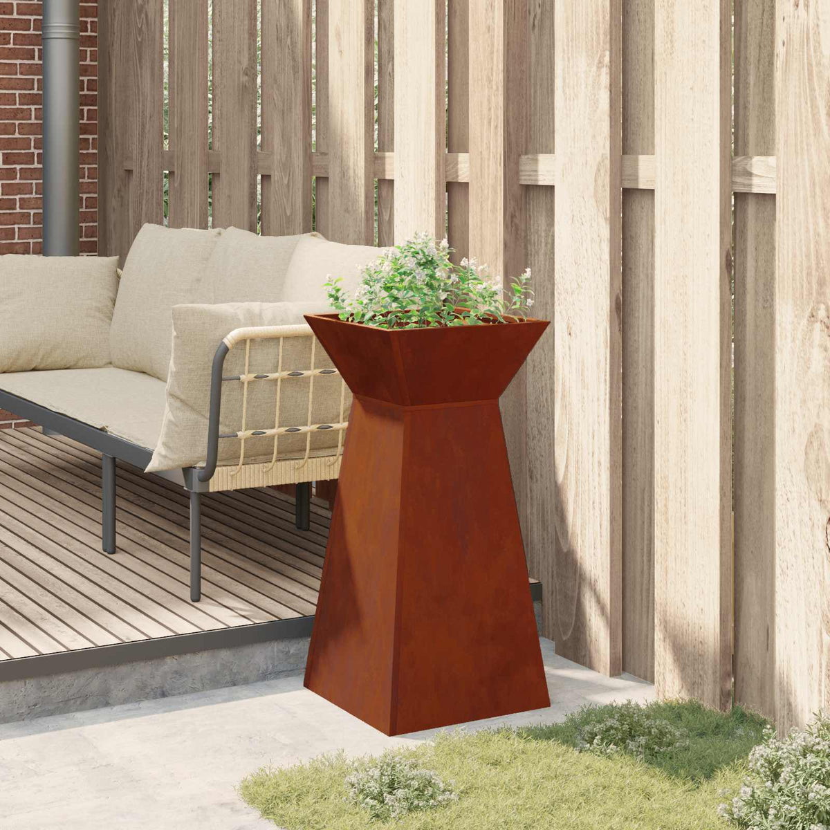 Pillar Planter 35 x 35 x 73 cm Cold-rolled Steel Weathering steel 1