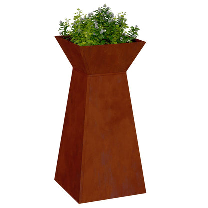 Pillar Planter 35 x 35 x 73 cm Cold-rolled Steel Weathering steel 1