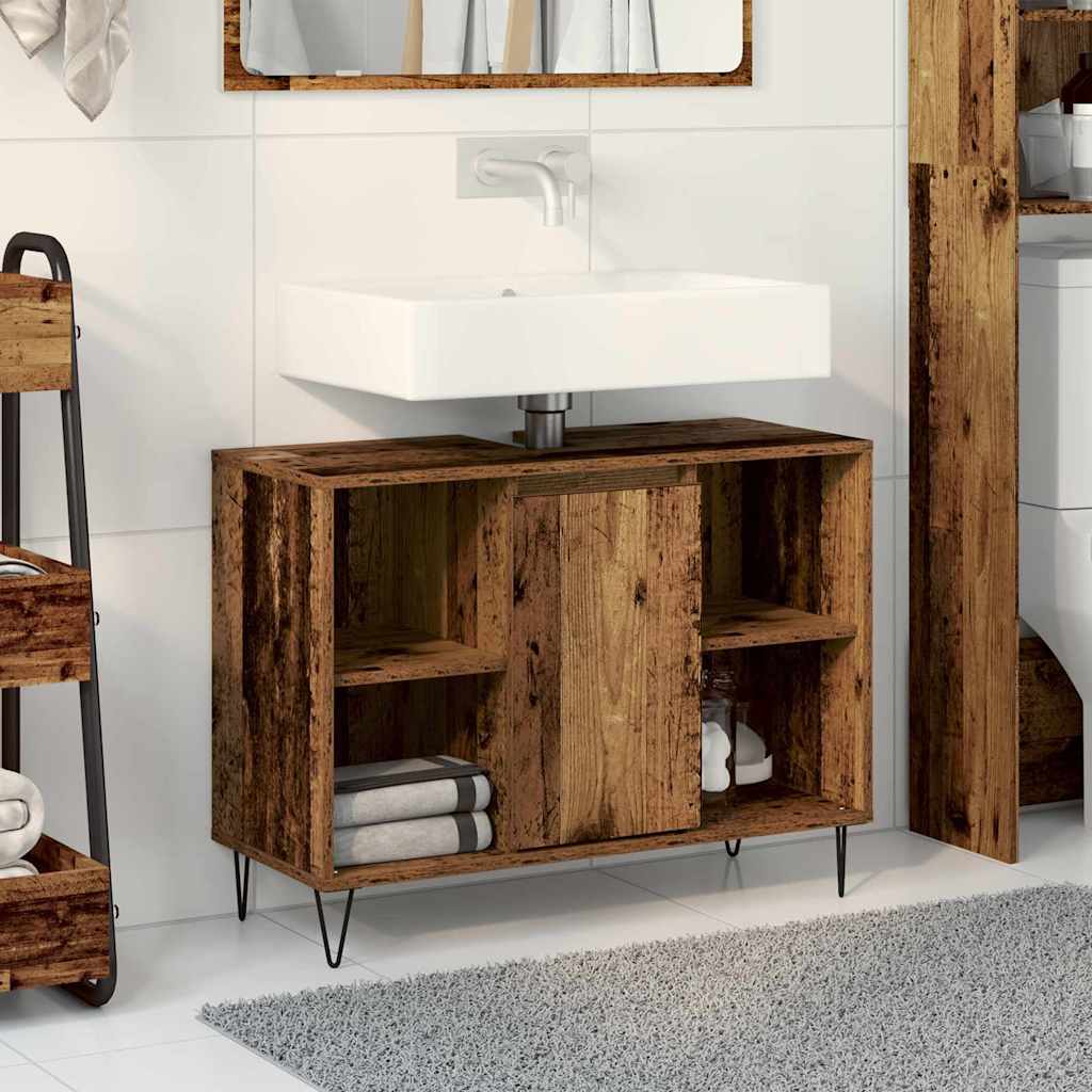 Bathroom Cabinet 80x33x60 cm Engineered Wood Old wood