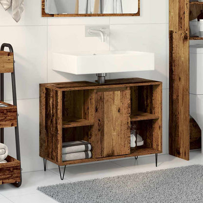 Bathroom Cabinet 80x33x60 cm Engineered Wood Old wood
