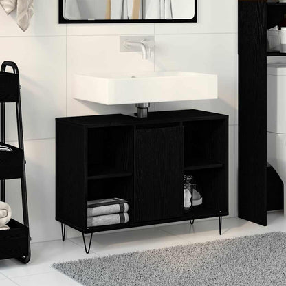 Bathroom Cabinet 80x33x60 cm Engineered Wood Black oak