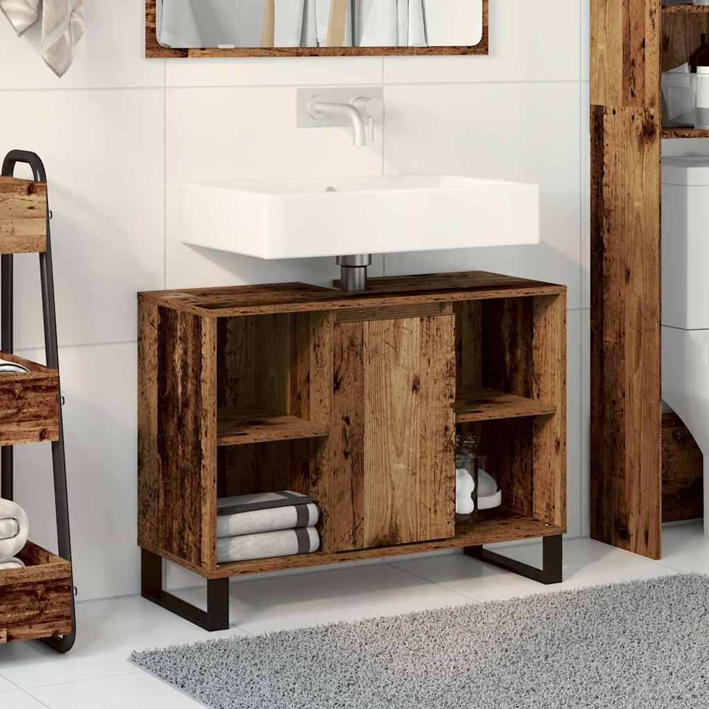 Bathroom Cabinet 80x33x60 cm Engineered Wood Old wood