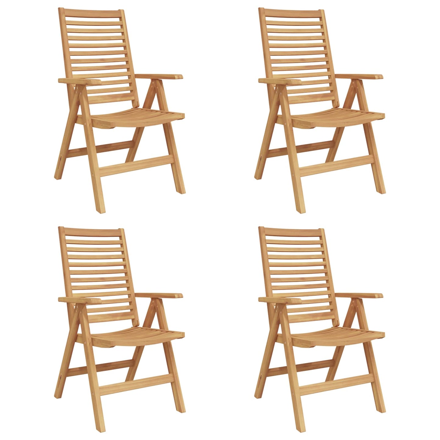 vidaXL Chair 4 pcs Brown Solid Teak Wood Convertible 1