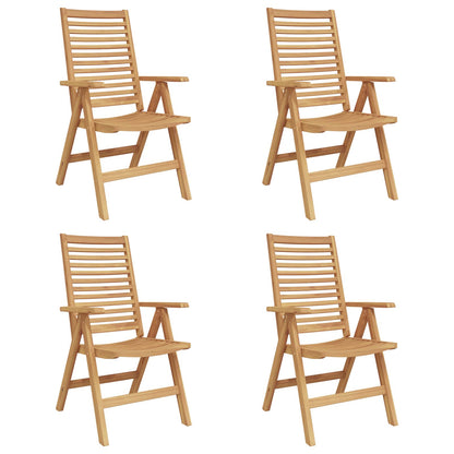 vidaXL Chair 4 pcs Brown Solid Teak Wood Convertible 1