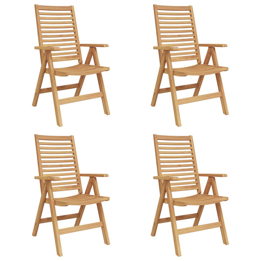 vidaXL Chair 4 pcs Brown Solid Teak Wood Convertible 1
