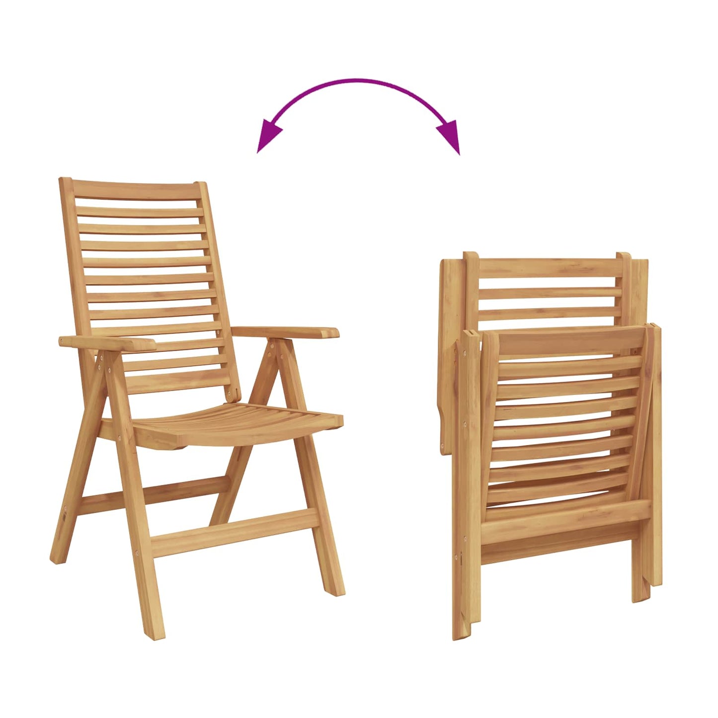 vidaXL Chair 4 pcs Brown Solid Teak Wood Convertible 6