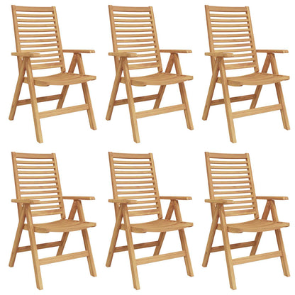 vidaXL Chair 6 pcs Brown Solid Teak Wood Convertible 1