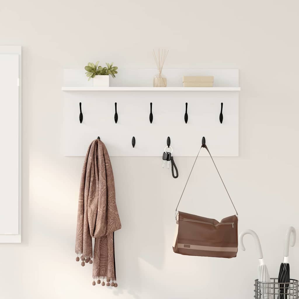 Wall-Mounted Coat Rack Wall-Mounted 80 x 40 x 12 cm White