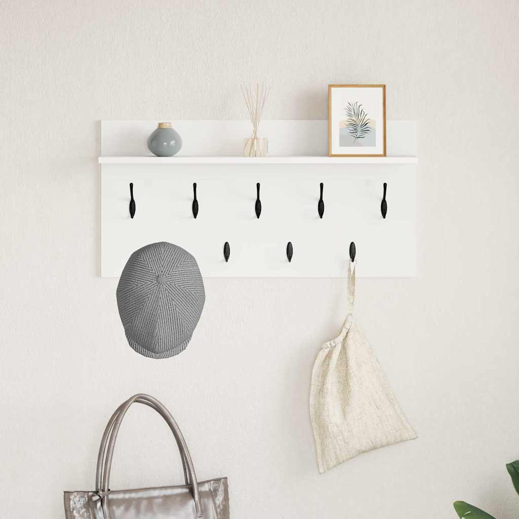 Wall-Mounted Coat Rack Wall-Mounted 80 x 40 x 12 cm White