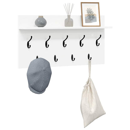 Wall-Mounted Coat Rack Wall-Mounted 80 x 40 x 12 cm White