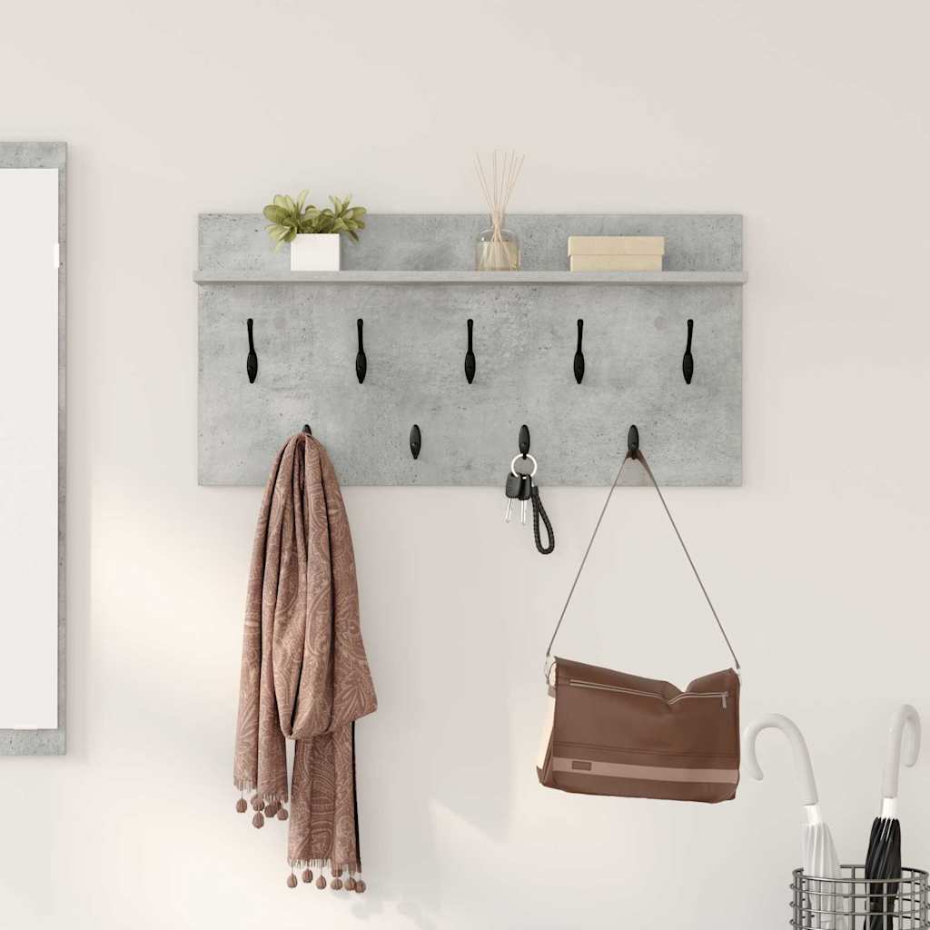Wall-Mounted Coat Rack Wall-Mounted 80 x 40 x 12 cm Concrete grey