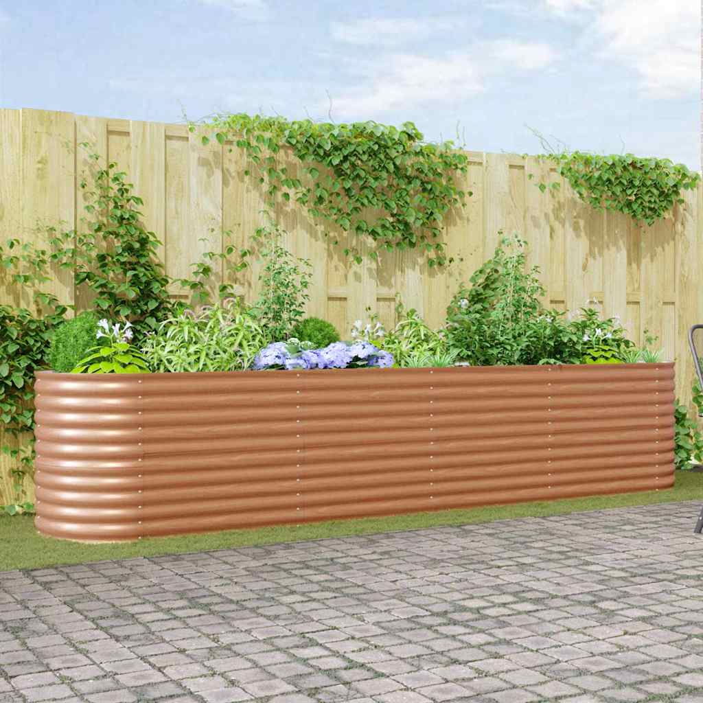 vidaXL Raised Bed Brown 400 x 80 x 81 cm Steel 1