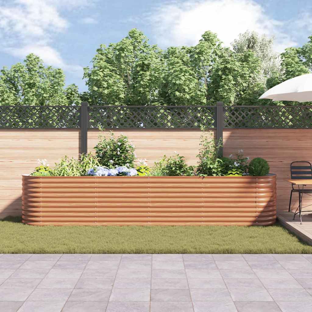 vidaXL Raised Bed Brown 400 x 80 x 81 cm Steel 4