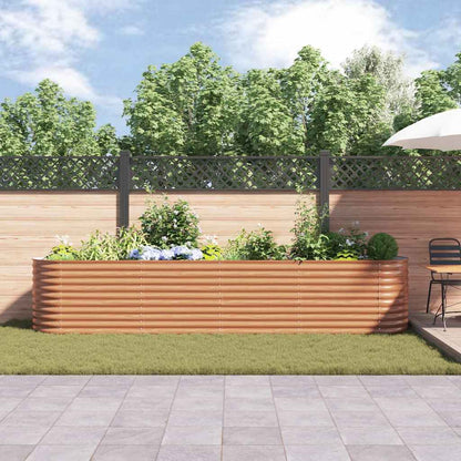 vidaXL Raised Bed Brown 400 x 80 x 81 cm Steel 4