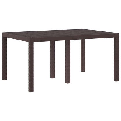 vidaXL Garden Table 250 x 100 x 73 cm Poly Rattan Brown