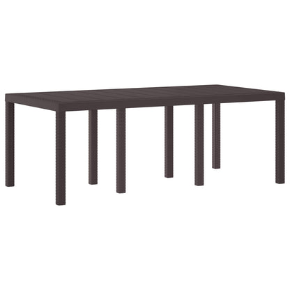 vidaXL Garden Table 250 x 100 x 73 cm Poly Rattan Brown