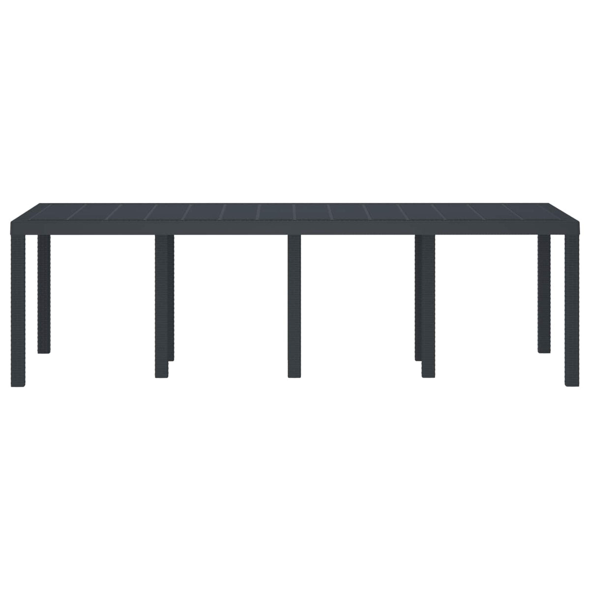 Garden Table 250 x 100 x 73 cm Poly Rattan Anthracite 2.5 m