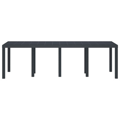 Garden Table 250 x 100 x 73 cm Poly Rattan Anthracite 2.5 m