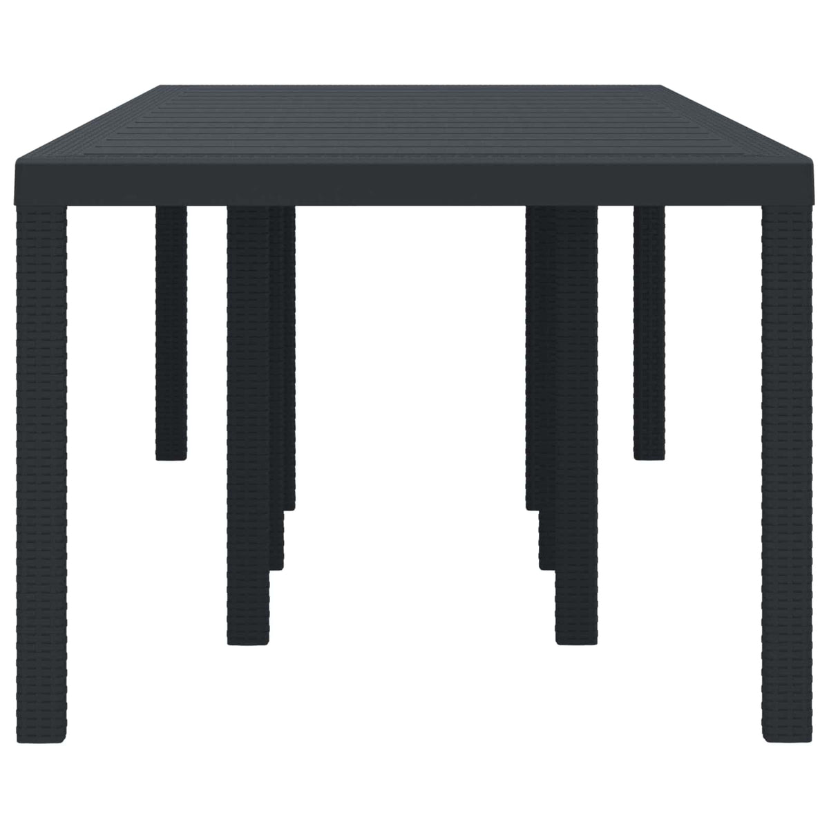 Garden Table 250 x 100 x 73 cm Poly Rattan Anthracite 2.5 m