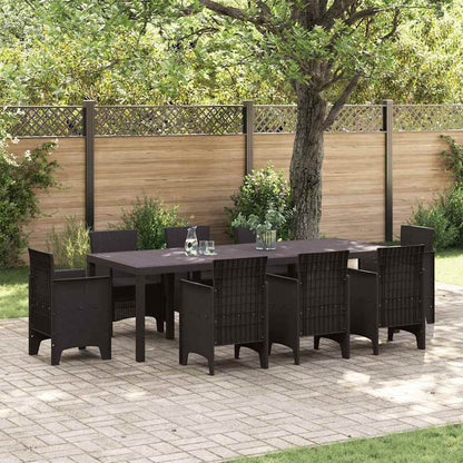 vidaXL Garden Table Brown 250 x 100 x 73 cm Poly Rattan 1