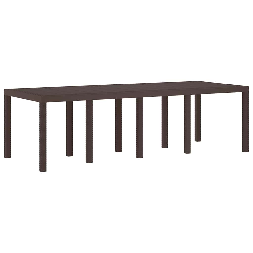 vidaXL Garden Table Brown 250 x 100 x 73 cm Poly Rattan 2