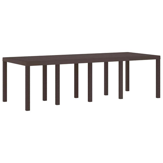 vidaXL Garden Table Brown 250 x 100 x 73 cm Poly Rattan 2