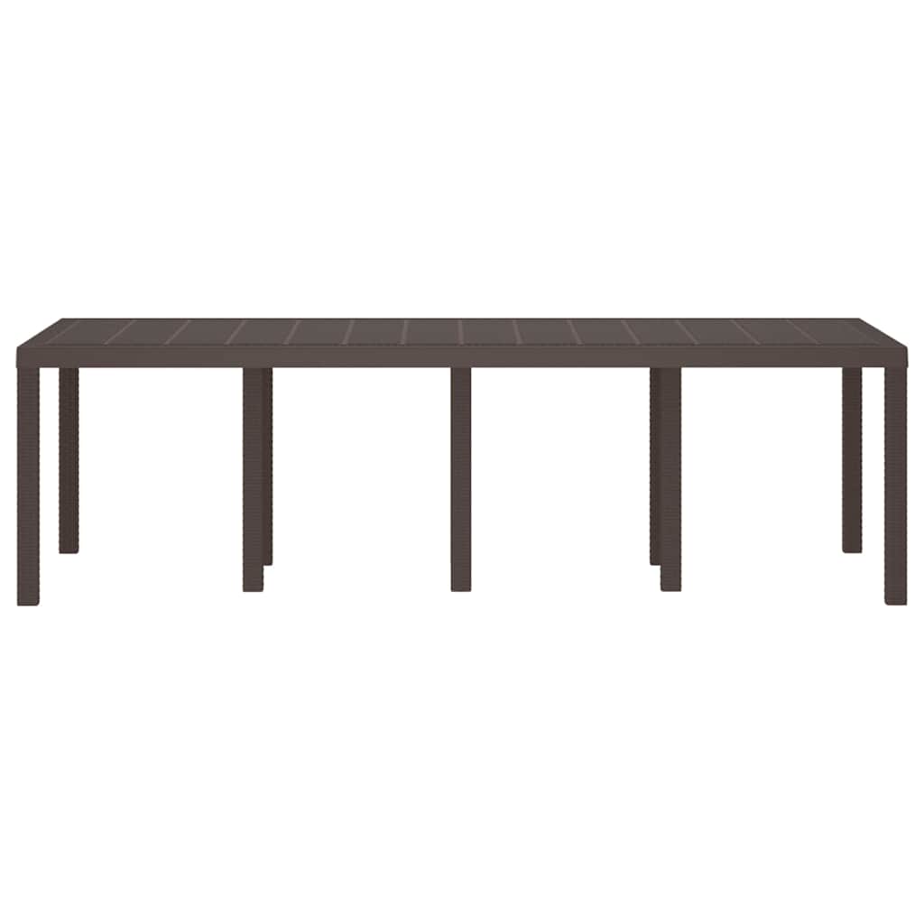 vidaXL Garden Table Brown 250 x 100 x 73 cm Poly Rattan 4