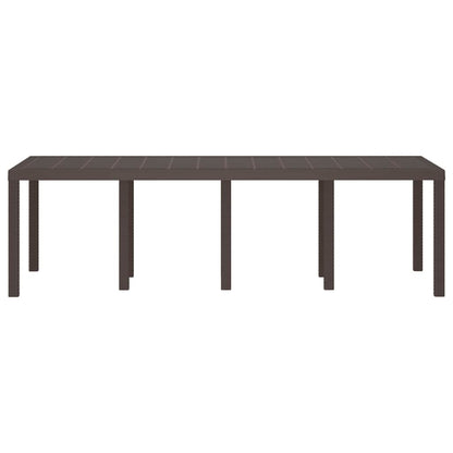 vidaXL Garden Table Brown 250 x 100 x 73 cm Poly Rattan 4