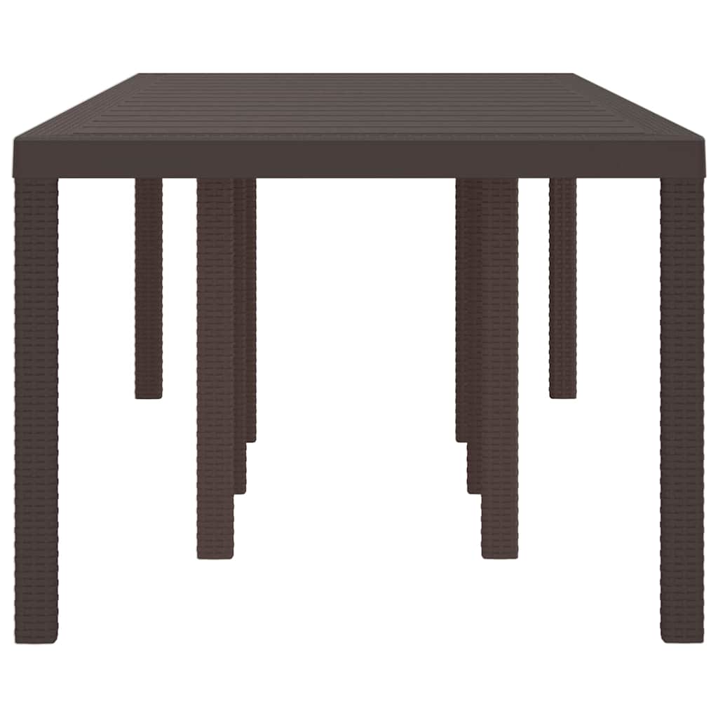 vidaXL Garden Table Brown 250 x 100 x 73 cm Poly Rattan 5