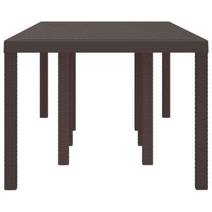 vidaXL Garden Table Brown 250 x 100 x 73 cm Poly Rattan 5