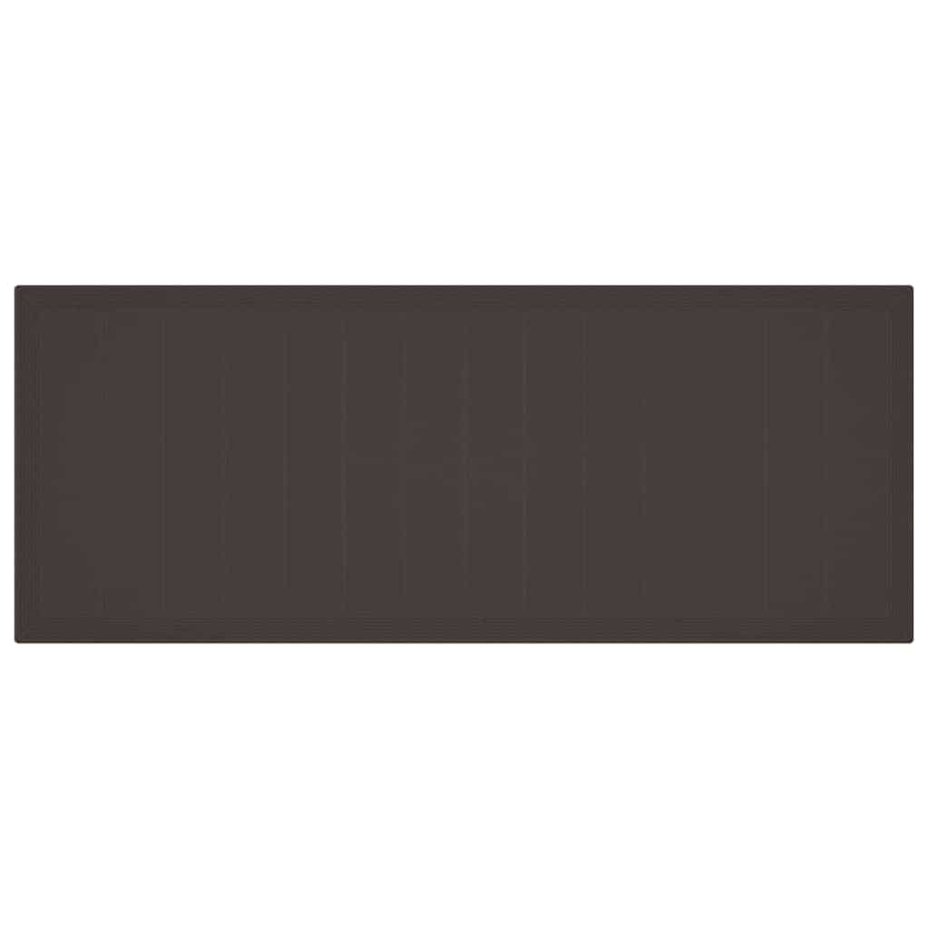 vidaXL Garden Table Brown 250 x 100 x 73 cm Poly Rattan 6