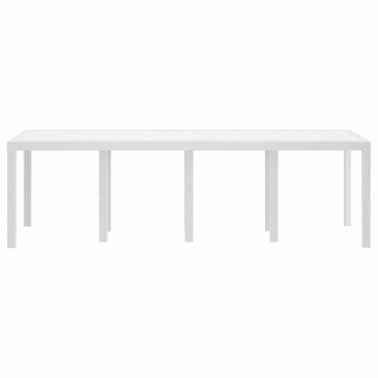 vidaXL Garden Table White 250 x 100 x 73 cm Poly Rattan 2