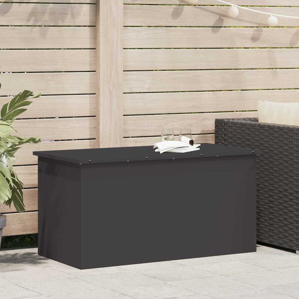 Garden Storage Cushion Box Galvanised Steel 100 x 50.5 x 50 cm Black