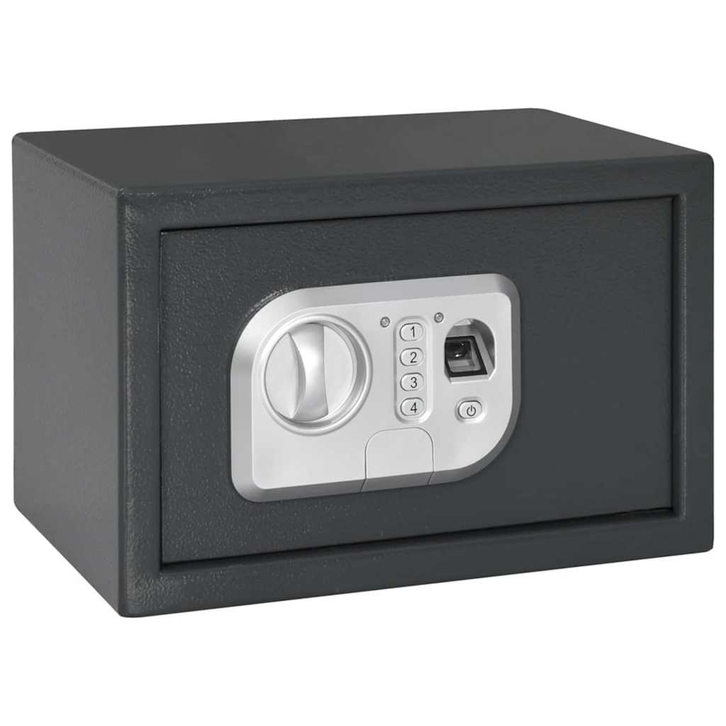 Digital Safe with Fingerprint Dark Grey 20 cm 20 cm 31 cm