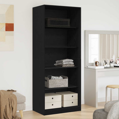 Wardrobe Engineered Wood 80 x 50 x 200 cm 4 Shelves Black oak