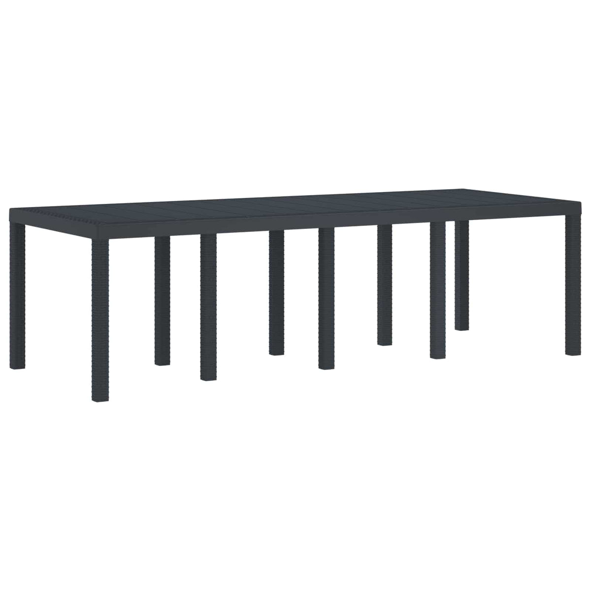 Garden Table 250 x 100 x 73 cm Poly Rattan Anthracite 2.5 m (1 +1.5 m)