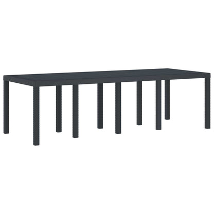 Garden Table 250 x 100 x 73 cm Poly Rattan Anthracite 2.5 m (1 +1.5 m)