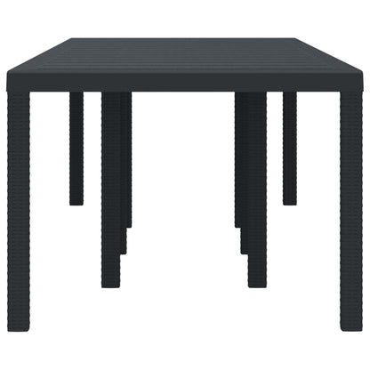Garden Table 250 x 100 x 73 cm Poly Rattan Anthracite 2.5 m (1 +1.5 m)
