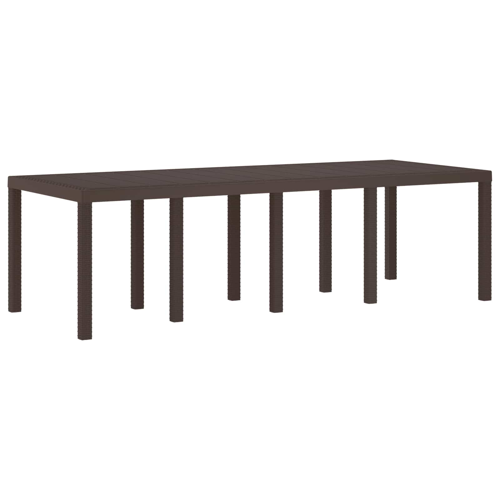vidaXL Garden Table Brown 250 x 100 x 73 cm Poly Rattan 2