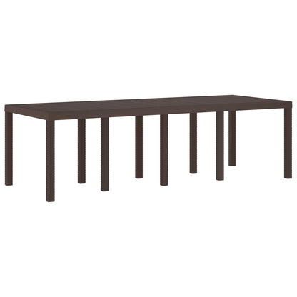vidaXL Garden Table Brown 250 x 100 x 73 cm Poly Rattan 6