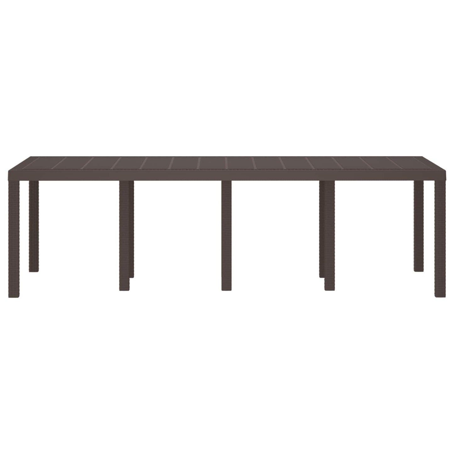 vidaXL Garden Table Brown 250 x 100 x 73 cm Poly Rattan 4