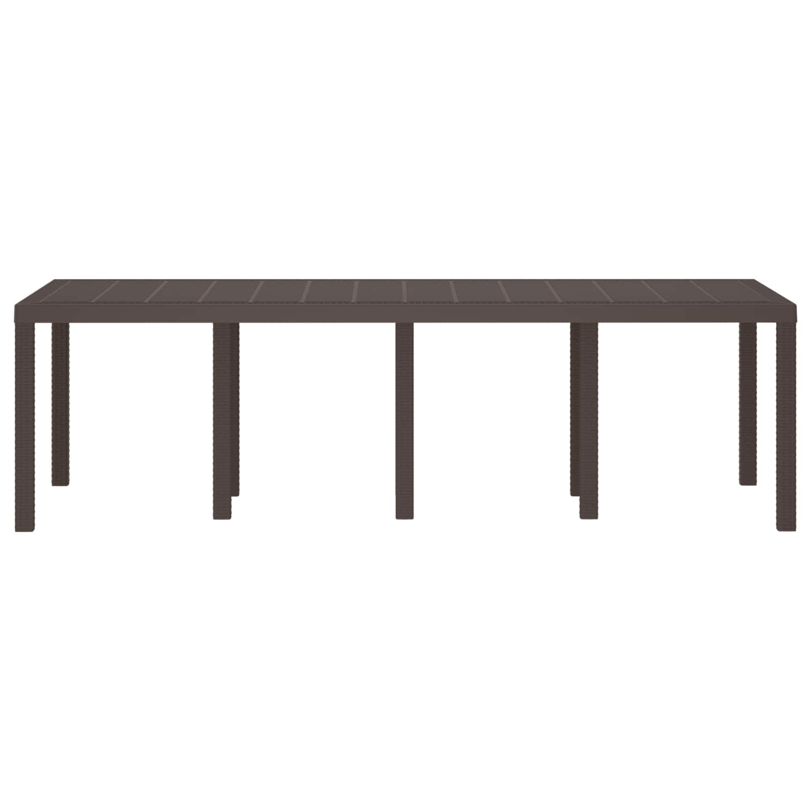 vidaXL Garden Table Brown 250 x 100 x 73 cm Poly Rattan 4