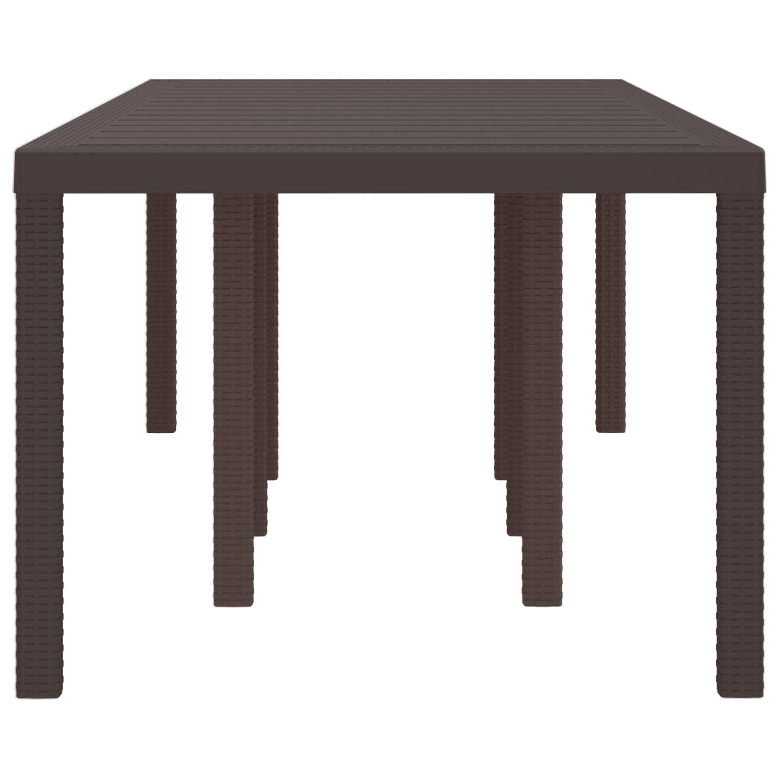 vidaXL Garden Table Brown 250 x 100 x 73 cm Poly Rattan 5