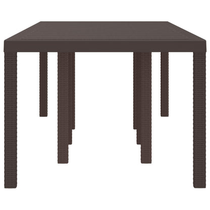 vidaXL Garden Table Brown 250 x 100 x 73 cm Poly Rattan 5
