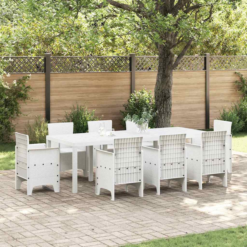vidaXL Garden Table White 250 x 100 x 73 cm Poly Rattan 1