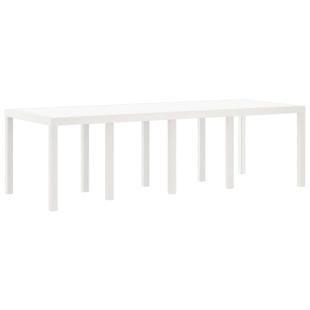 vidaXL Garden Table White 250 x 100 x 73 cm Poly Rattan 2