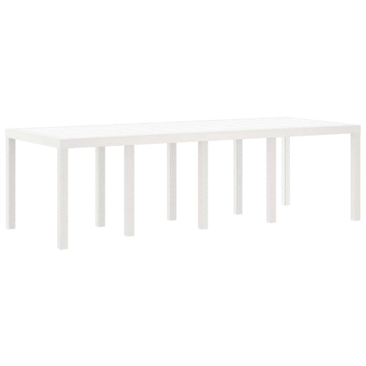 vidaXL Garden Table White 250 x 100 x 73 cm Poly Rattan 2
