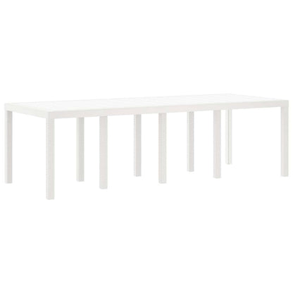vidaXL Garden Table White 250 x 100 x 73 cm Poly Rattan 6
