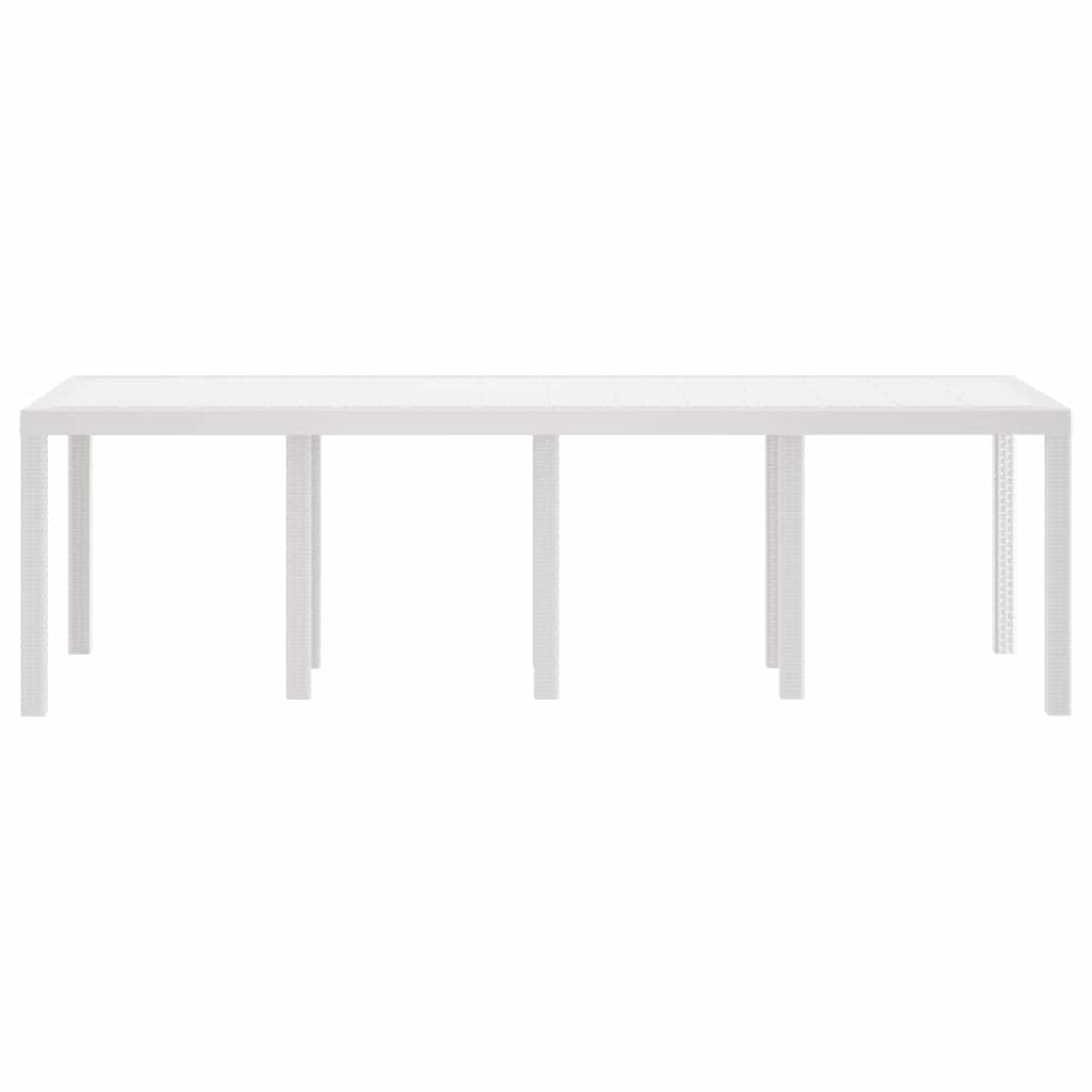 vidaXL Garden Table White 250 x 100 x 73 cm Poly Rattan 4