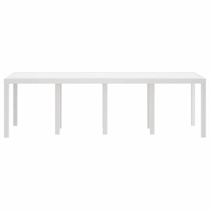 vidaXL Garden Table White 250 x 100 x 73 cm Poly Rattan 4